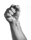 Male clenched fist, isolated on a white background Royalty Free Stock Photo