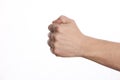 Male clenched fist, isolated on a white background