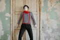 Male clown, mime artist, parody comedy Royalty Free Stock Photo