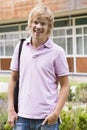 Male college student on campus Royalty Free Stock Photo