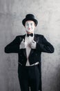 Male comedy artist posing, circus actor Royalty Free Stock Photo