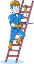 Male Construction Worker Cartoon Logo Icon