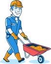 Male Construction Worker Cartoon Logo Icon