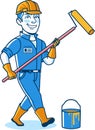 Male Construction Worker Cartoon Logo Icon