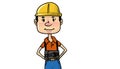 Male Construction Worker in Yellow Helmet