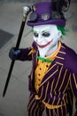 Male cosplayer dressed as The Joker from Batman