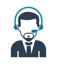Male Costumer service icon. Royalty Free Stock Photo