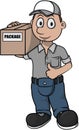 Male Courier Cartoon Color Illustration Royalty Free Stock Photo