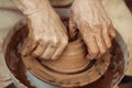 Male craftsman working on potters wheel