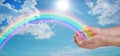 Sending you beautiful rainbow healing energy Royalty Free Stock Photo