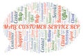 Male Customer Service Rep word cloud. Royalty Free Stock Photo