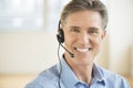 Male Customer Service Representative Wearing Headset Royalty Free Stock Photo