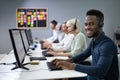 Male Customer Services Agent In Call Center Royalty Free Stock Photo