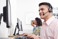 Male Customer Services Agent In Call Centre Royalty Free Stock Photo