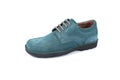 Male cyan leather shoes on white background