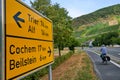 Senior Male Cycling along the Mosel River Bike Path, Germany Royalty Free Stock Photo