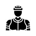male cyclist glyph icon vector illustration Royalty Free Stock Photo