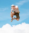 Male dancer jumping in the air Royalty Free Stock Photo