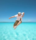 Male dancer jumping in the air Royalty Free Stock Photo