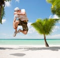 Male dancer jumping in the air Royalty Free Stock Photo