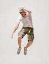 Male dancer jumping in the air Royalty Free Stock Photo