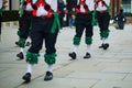 Male dancers dancing traditional English or Irish folk dance Royalty Free Stock Photo