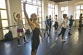 Male dancers stretching and exercising at Pro Danza Ballet dance studio and school , Cuba Royalty Free Stock Photo