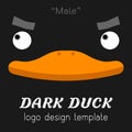 Male dark duck Flat logo