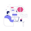 Male Data Scientist Analyzing Brain Mapping Data On Laptop In Flat Vector Illustration Symbolizing Artificial