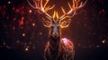 Male Deer with Glowing Antlers. Magical Artistic Render