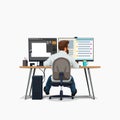 Male designer at work sitting at desk