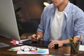 Male designer working at desk Royalty Free Stock Photo