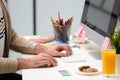 Male designer working at desk in office Royalty Free Stock Photo