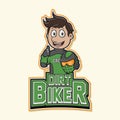 Male Dirt Biker Color Logo Illustration Design