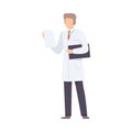 Male Doctor Character with Clipboard, Professional Medical Worker in White Lab Coat Vector Illustration Royalty Free Stock Photo