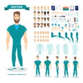 Male doctor character set for the animation Royalty Free Stock Photo