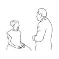 Male doctor check up a tongue of female patient vector