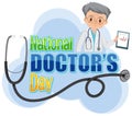 Male doctor on doctor day in July logo