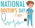 Male doctor on doctor day in July logo