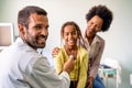 Male doctor examining a child patient in a hospital Royalty Free Stock Photo