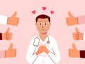 Male doctor felt good when it was appreciated. Royalty Free Stock Photo