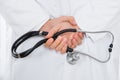 Male Doctor Hand Holding Stethoscope Royalty Free Stock Photo