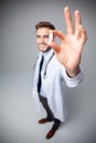 A male Doctor holding pill medical health care pharmacy concept.