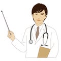 Male doctor holding a pointer stick Royalty Free Stock Photo