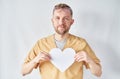 Valentine& x27;s Day or health concept: male doctor with heart Royalty Free Stock Photo