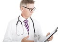 Male Doctor Reading Medical Records Royalty Free Stock Photo