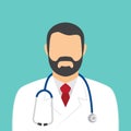 Male doctor with stethoscope avatar. Vector illustration Royalty Free Stock Photo