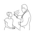 Male doctor testing optical reflection of his patient