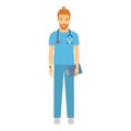 Male doctor. Vector illustration of a smiling doctor Royalty Free Stock Photo