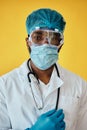 Male Doctor Wearing Protection From COVID-19 Royalty Free Stock Photo